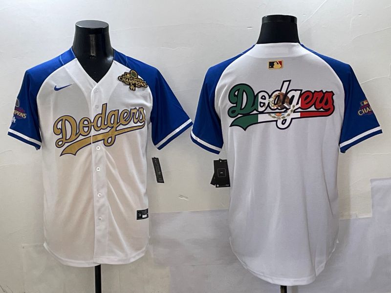 Men Los Angeles Dodgers Blank White Blue Gold Game Nike 2025 MLB Jersey style 4299